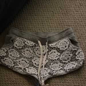 No Boundaries Gray Lace Sleep Shorts